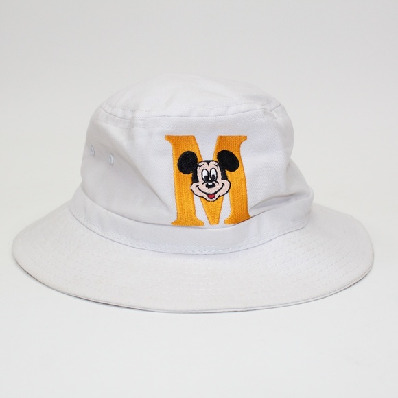 Disney Other - Vintage Mickey Mouse M White Bucket Hat